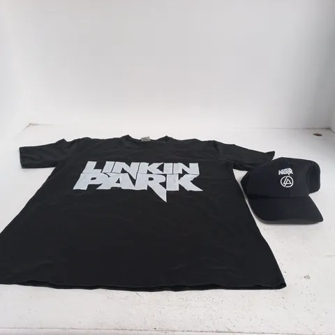 LINKIN PARK MEDIUM BLACK T SHIRT + CAP