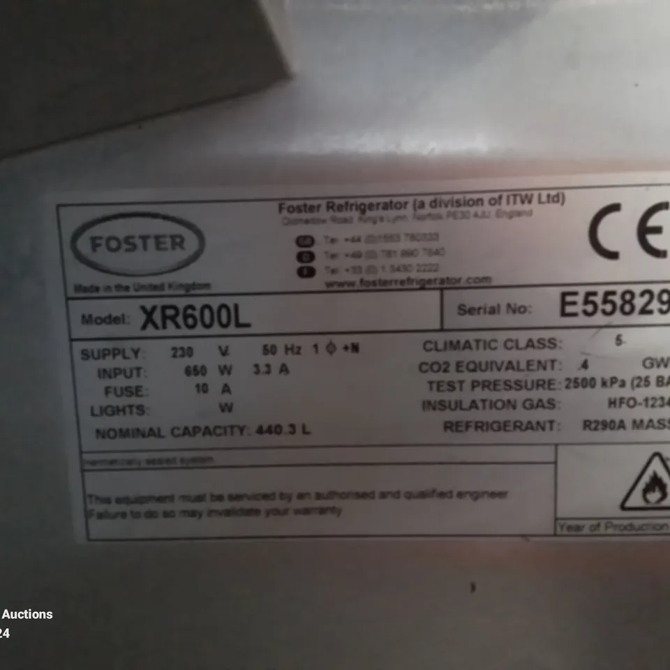 COMMERCIAL STAINLESS STEEL FOSTER XR600L REFRIGERATOR 