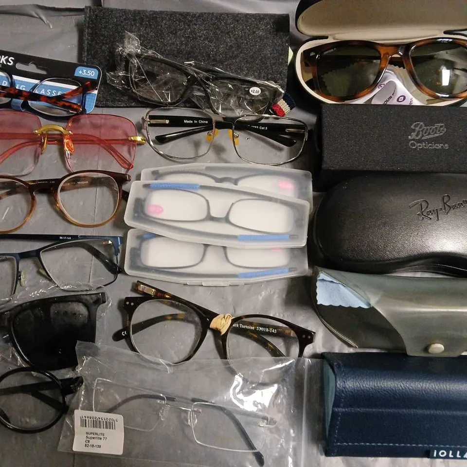 LOT OF APPROXIMATELY 25 ASSORTED PAIRS OF GLASSES TO INCLUDE IOLLA, BOOTS AND MIU MIU