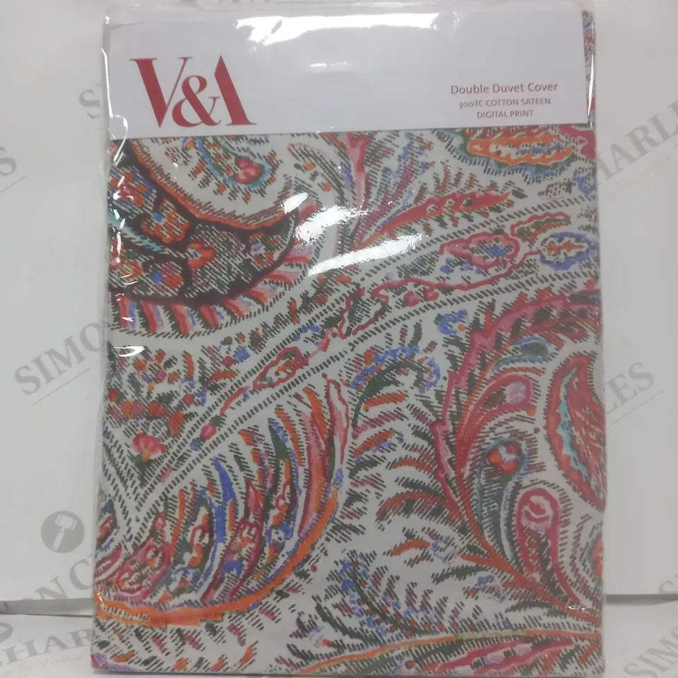 V&A DOUBLE DUVET COVER COTTON SATEEN DIGITAL PRINT 