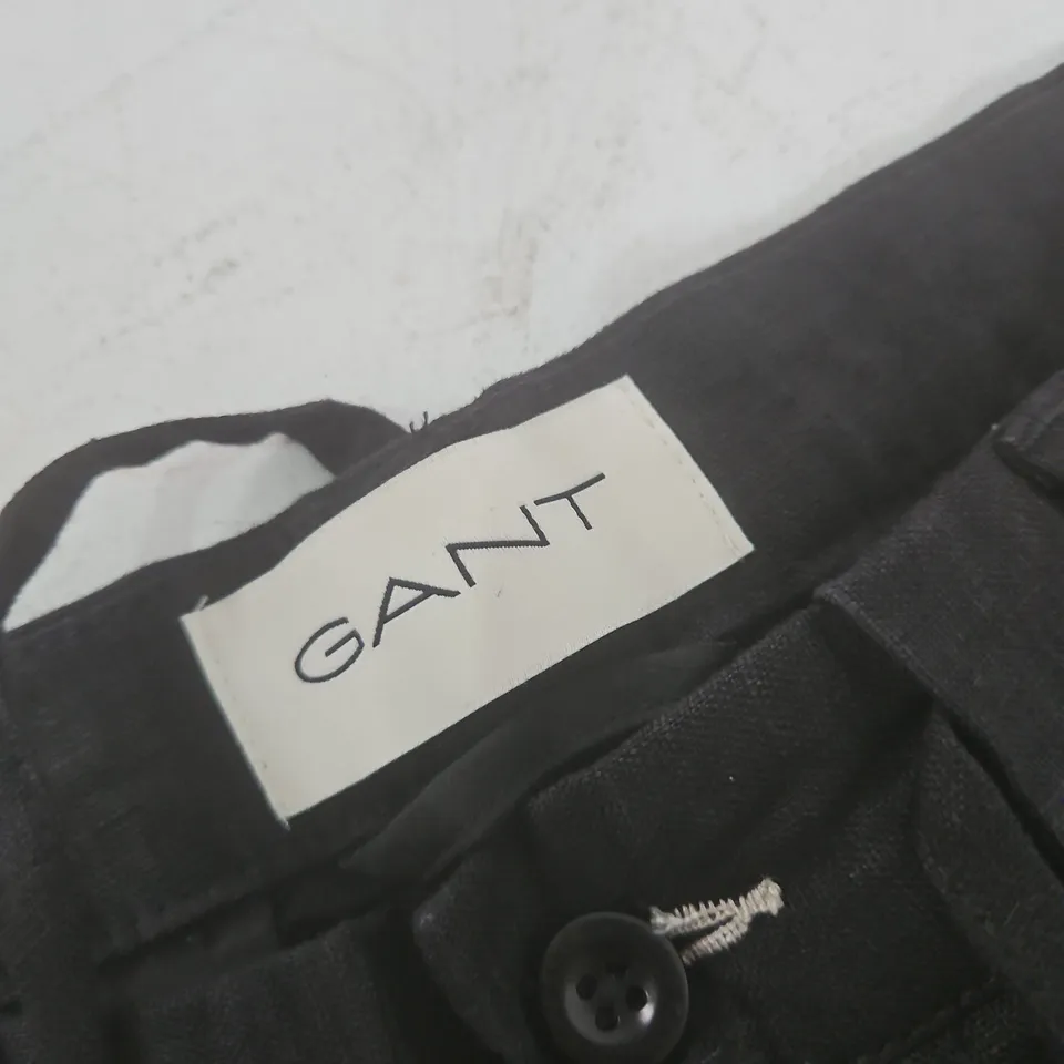 GANT RELAXED LINEN DS PANTS – BLACK, SIZE L