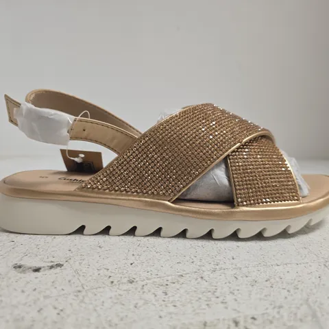 PAIR OF CUSHION-WALK OPEN TOE SANDALS IN BRONZE SIZE UK 5