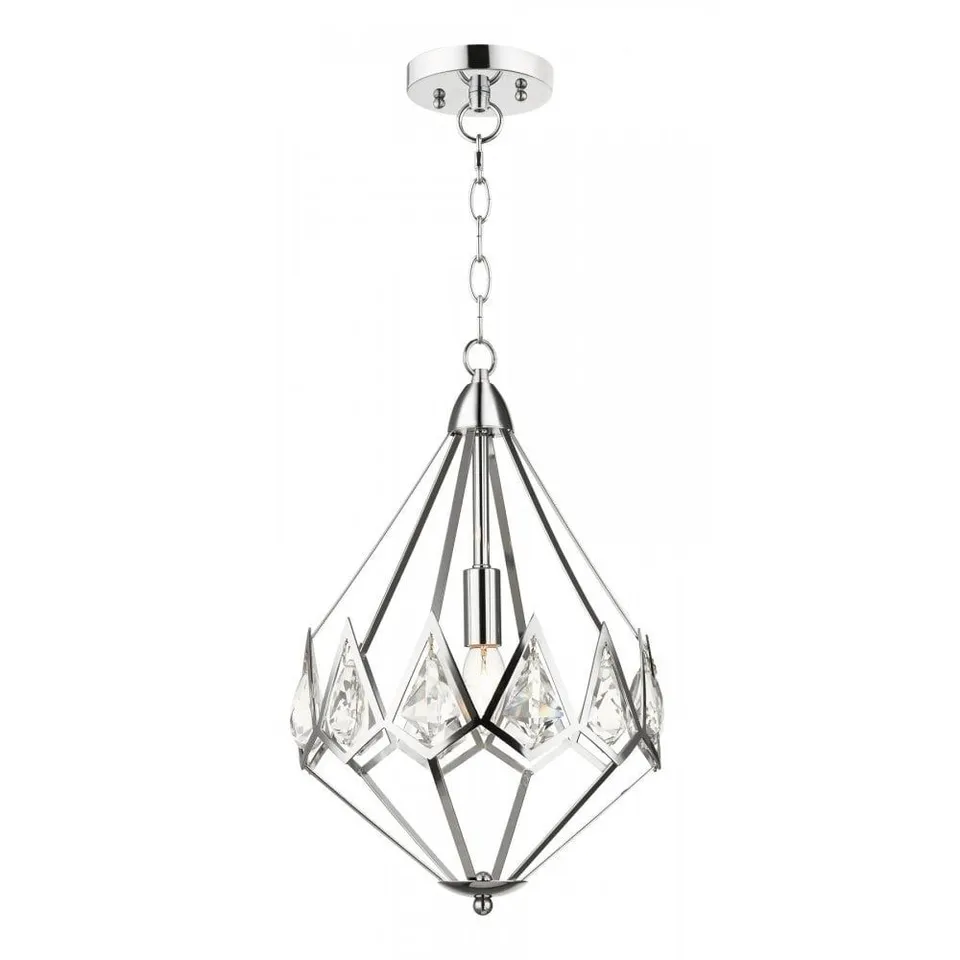 BOXED MAGNALUX PARAGON CRYSTAL DIAMOND PENDANT 1 LIGHT SILVER 500-1500CM