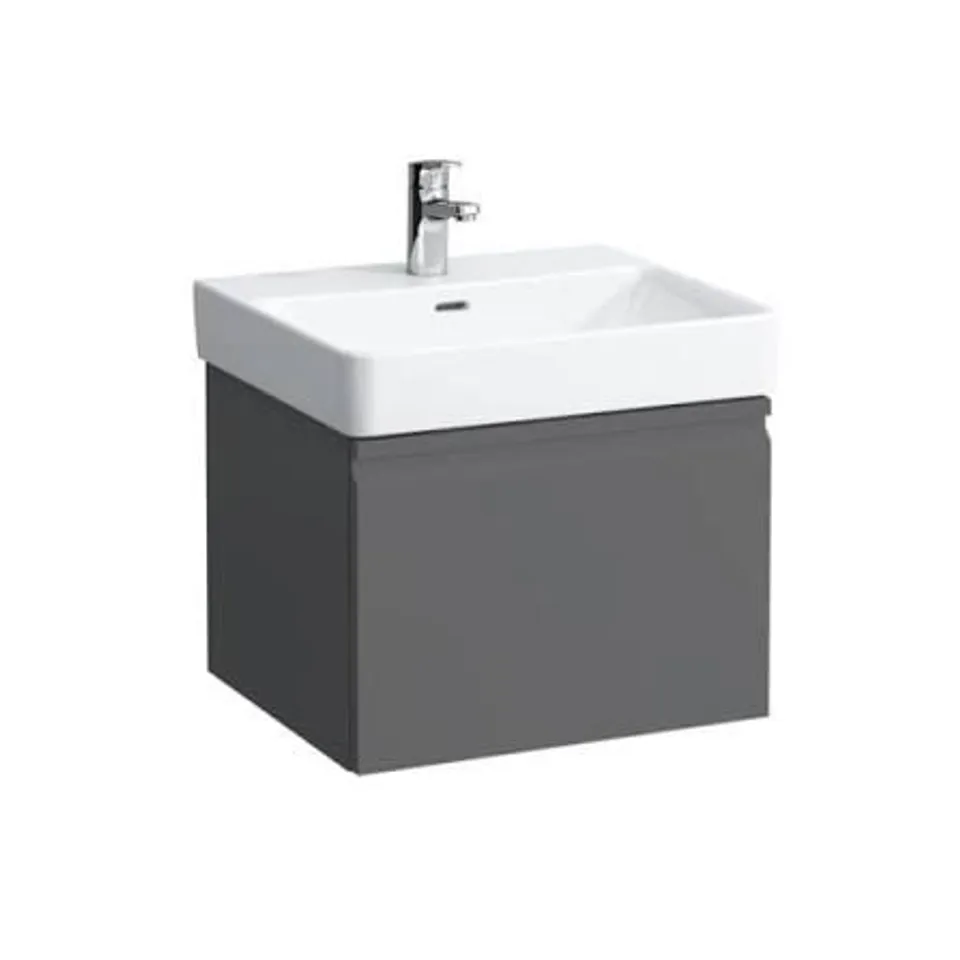 BOXED LAUFEN PRO S VANITY UNIT BASE, 1 PULL-OUT COMPARTMENT GRAPHITE