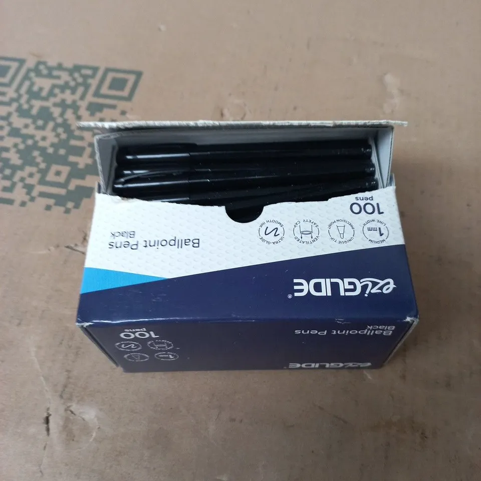 EZGUIDE BALLPOINT PENS – BLACK, 100-PACK