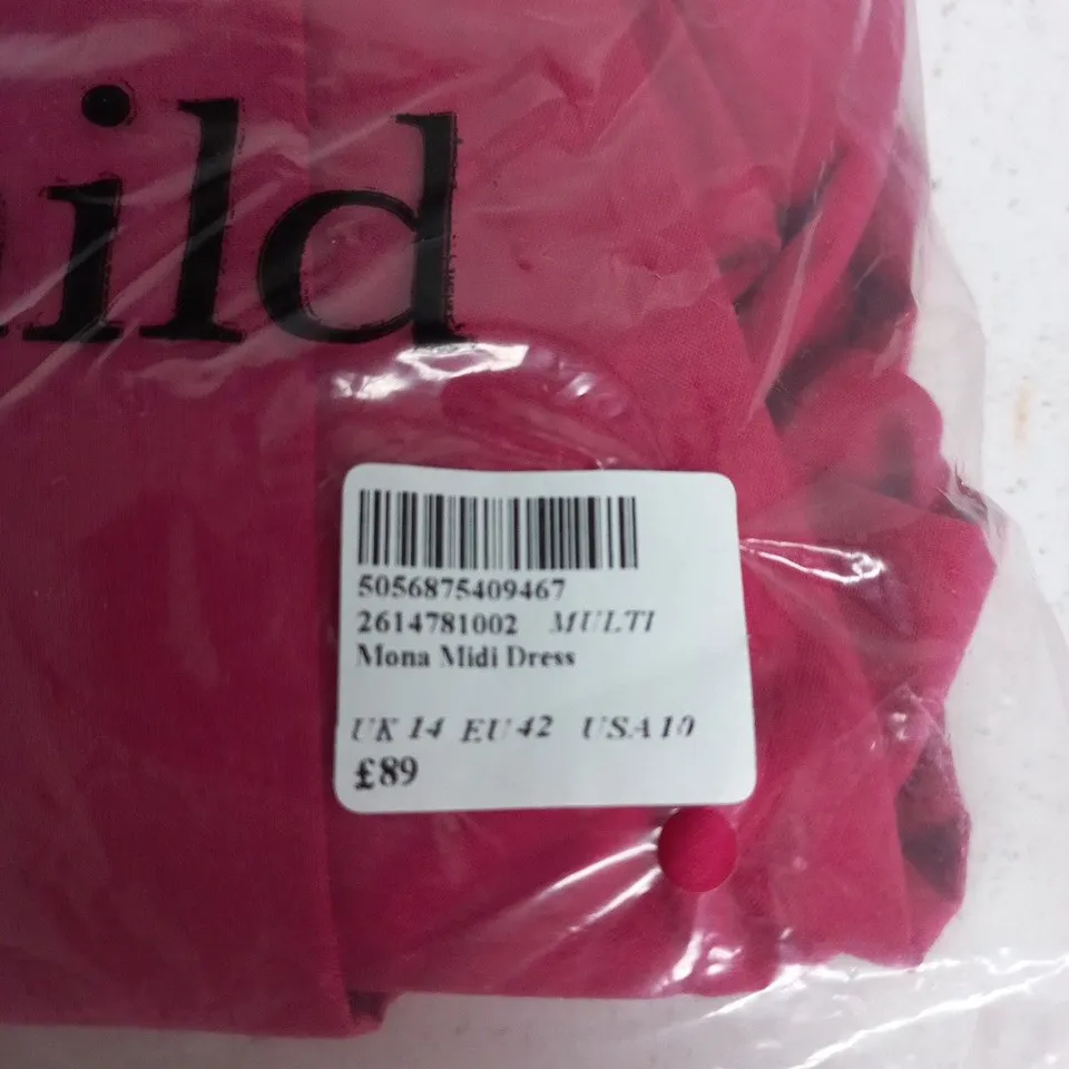 NOBODY'S CHILD MONA MIDI DRESS – PINK, UK 14 