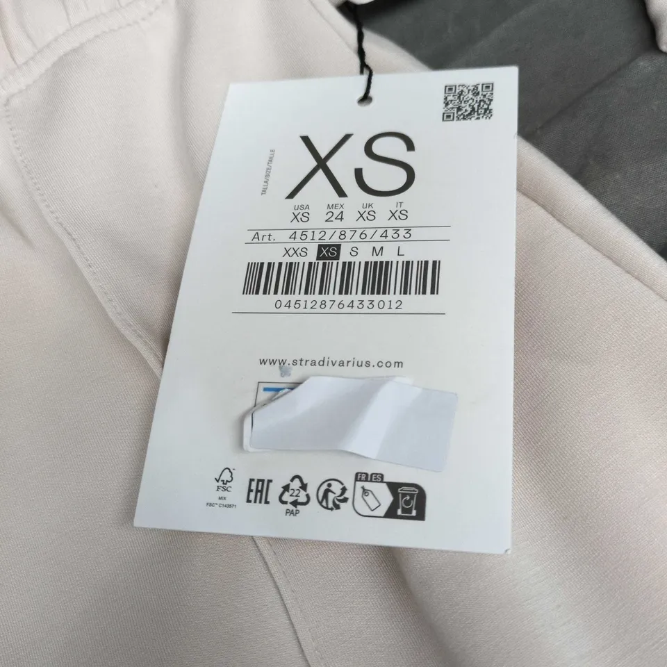 Stradivarius Women’s Cream Drawstring Trousers – XS