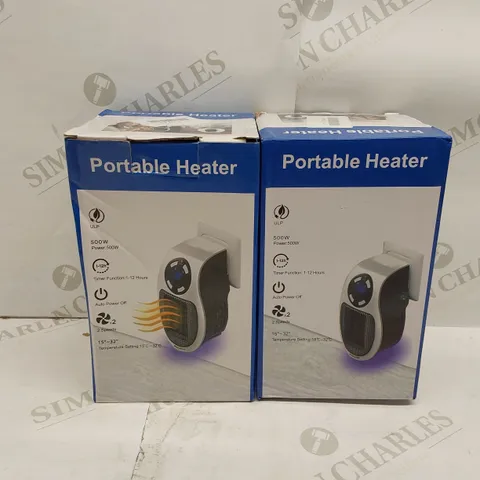 BOX OF 2X BRAND NEW 500W PORTABLE HEATERS