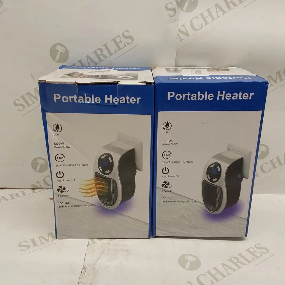 BOX OF 2X BRAND NEW 500W PORTABLE HEATERS
