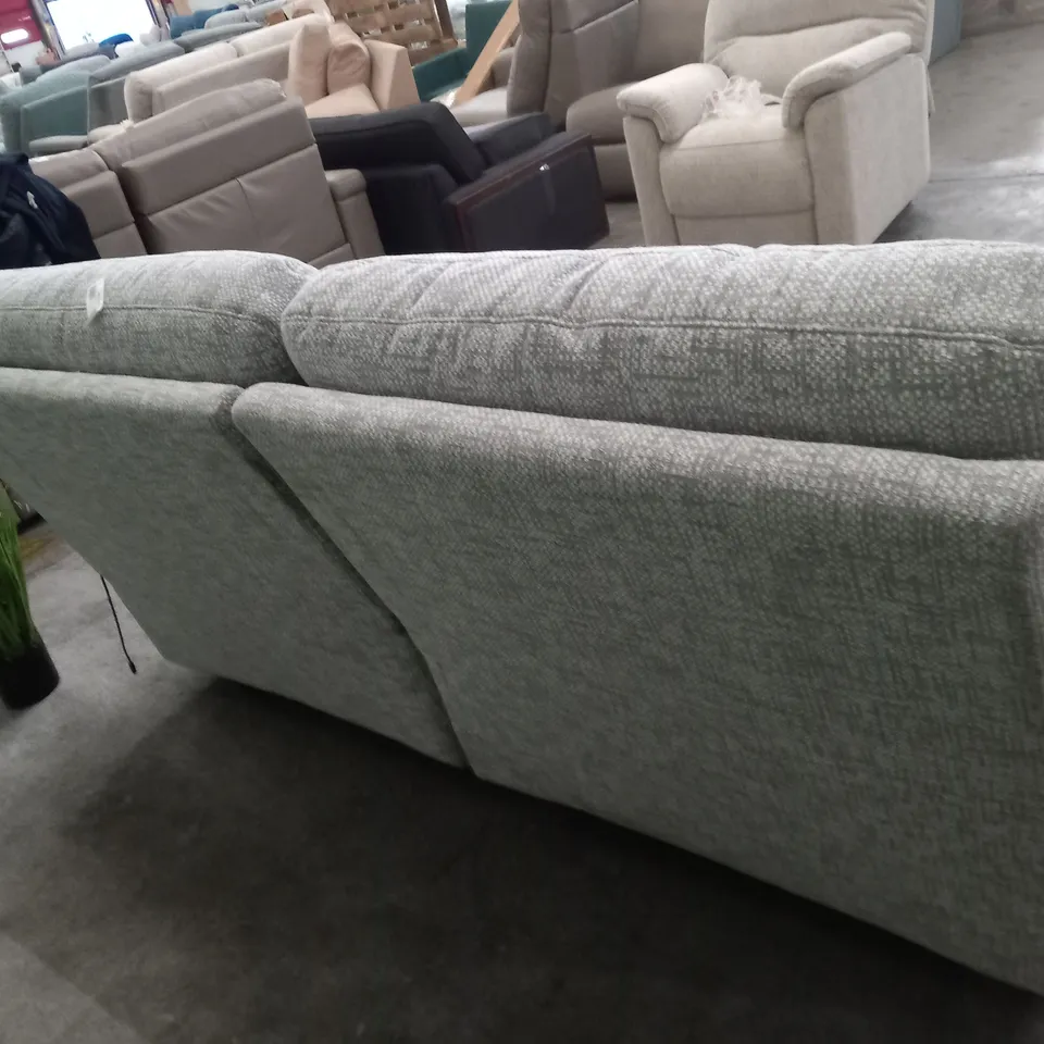 DESIGNER G PLAN SEATTLE REMCO LIGHT GREY ELECTRIC RECLINING THREE SEATER SOFA