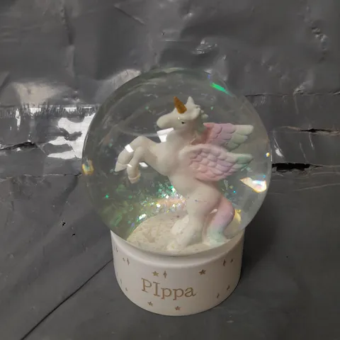 PERSONALISED UNICORN SNOW GLOBE - '