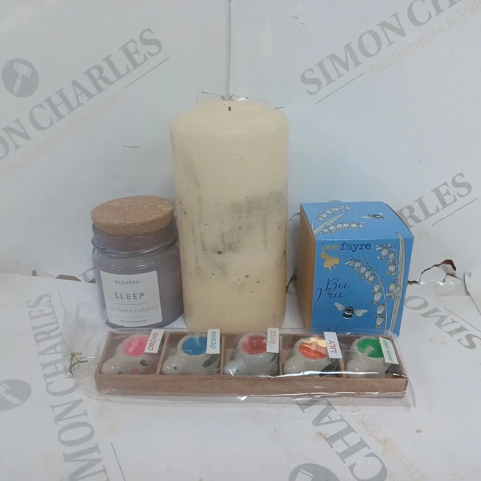 BOX OF ASSORTED SCENTED CANDLES