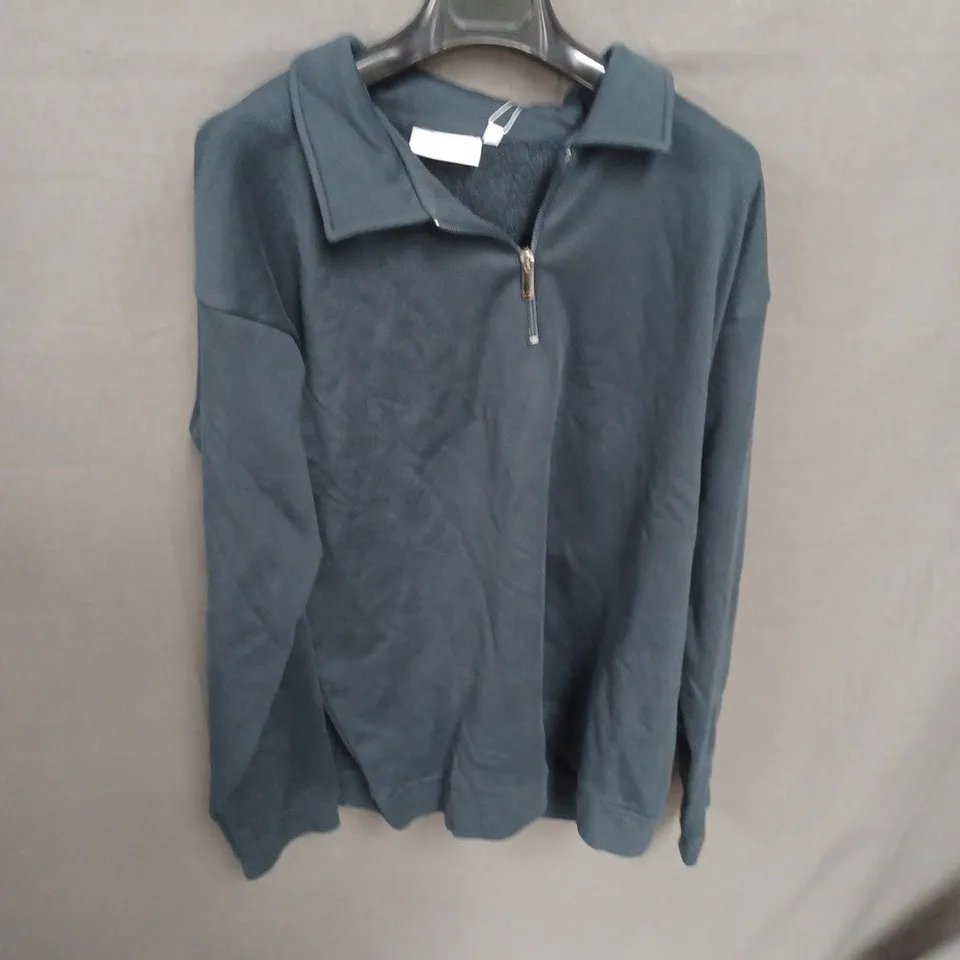 ETQ DARK BLUE ZIP-NECK JACKET, UK SIZE L