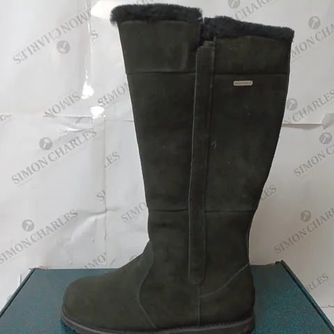 BOXED EMU AUSTRALIA "MOONTA" WATERPROOF KNEE LEATHER BOOTS, BLACK - SIZE 9