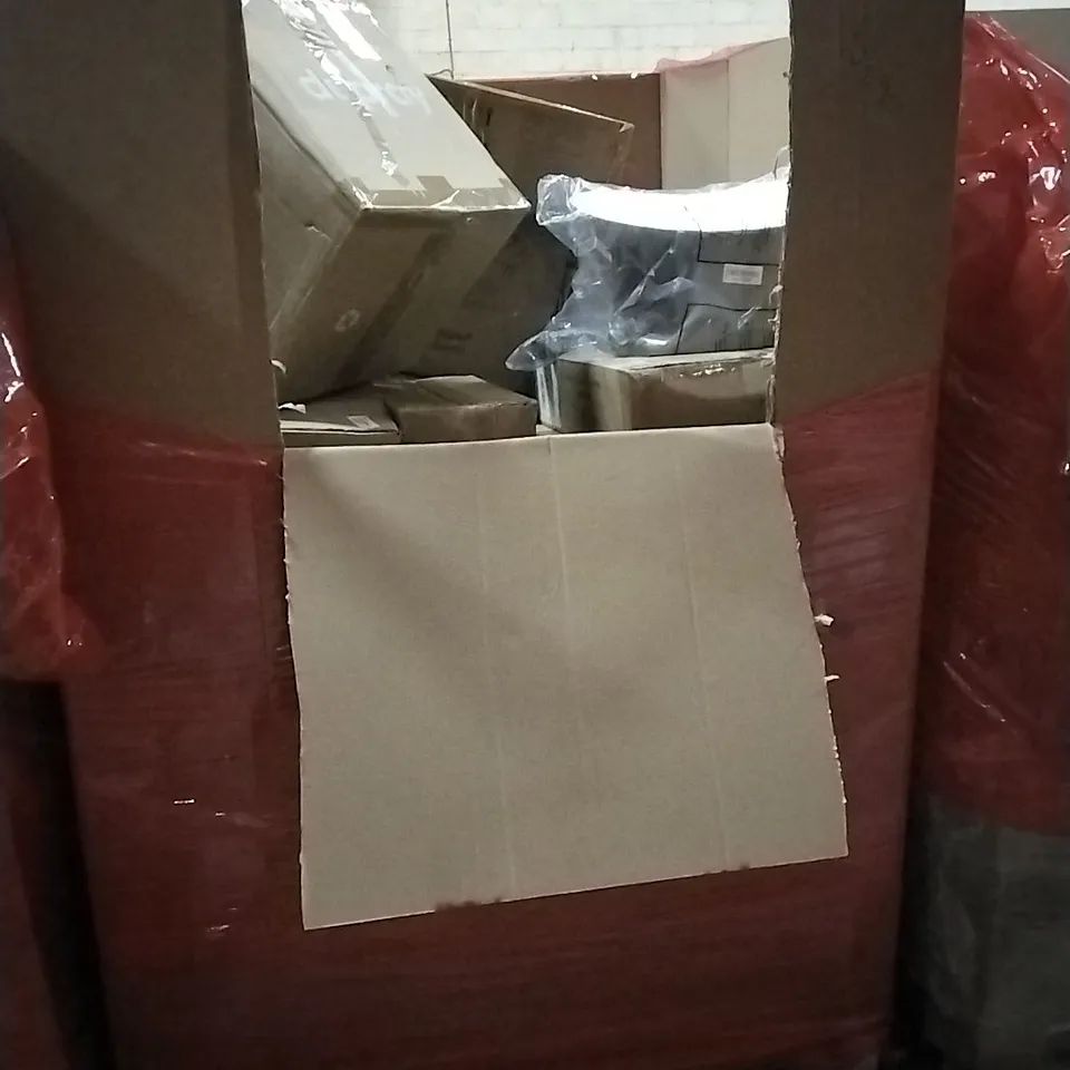 PALLET OF HOUSEHOLD ITEMS TO INCLUDE MULTIFUNCTIONAL AIR FRYER, OUTDOOR SIDE TABLE, 100% RECYCLED TOILET PAPER AND OTHER ASSORTED ITEMS...