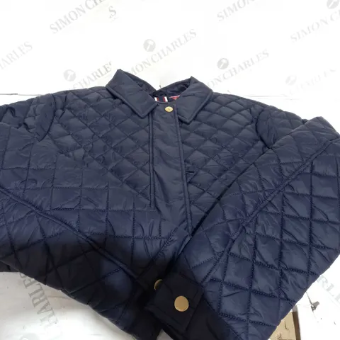 BOX OF APPROXIMATELY 30 ASSORTED CLOTHING ITEMS TO INCLUDE COATS, JUMPERS, DRESSES