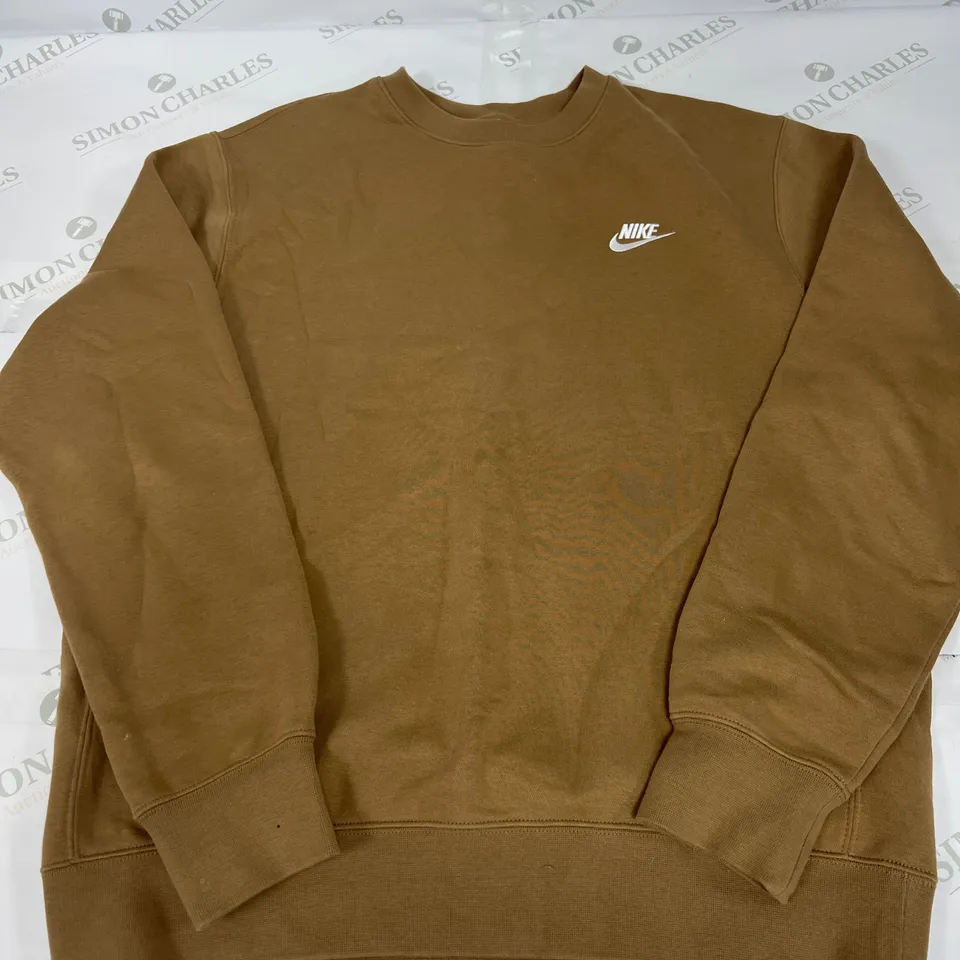 NIKE CREW NECK SWEATSHIRT IN BROWN SIZE MEDIUM