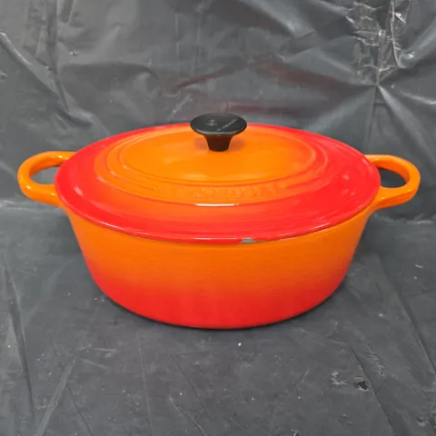 LE CREUSET SIGNATURE VOLCANIC CAST IRON OVAL CASSEROLE