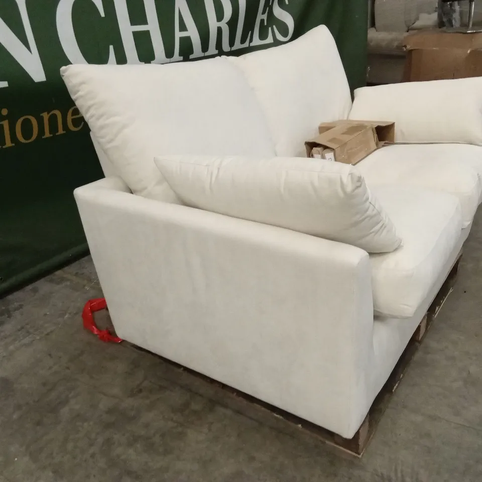 LANGDON 2 SEATER SOFA, CREAM HOUSE PLUSH FABRIC
