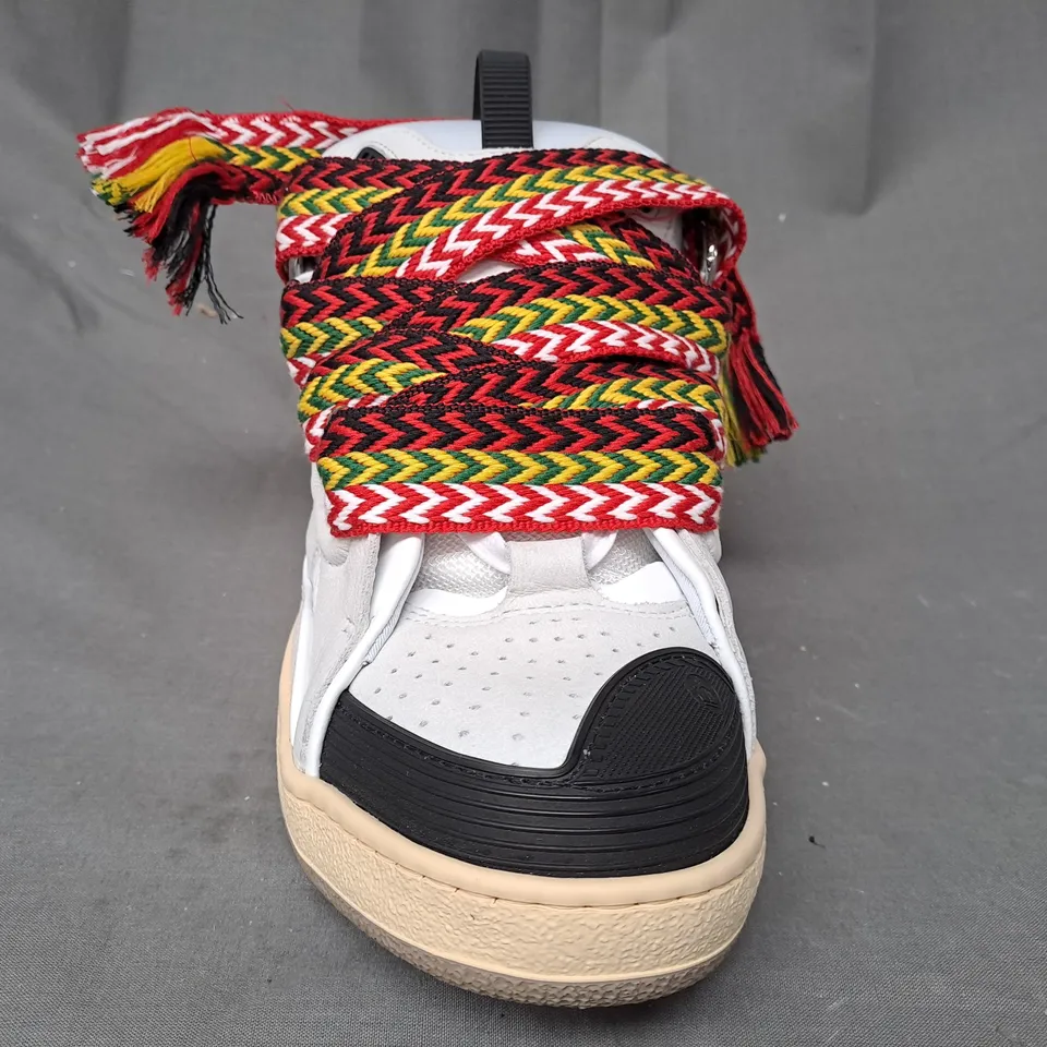BOXED PAIR OF LANVIN SNEAKERS IN OFF WHITE EU SIZE 42