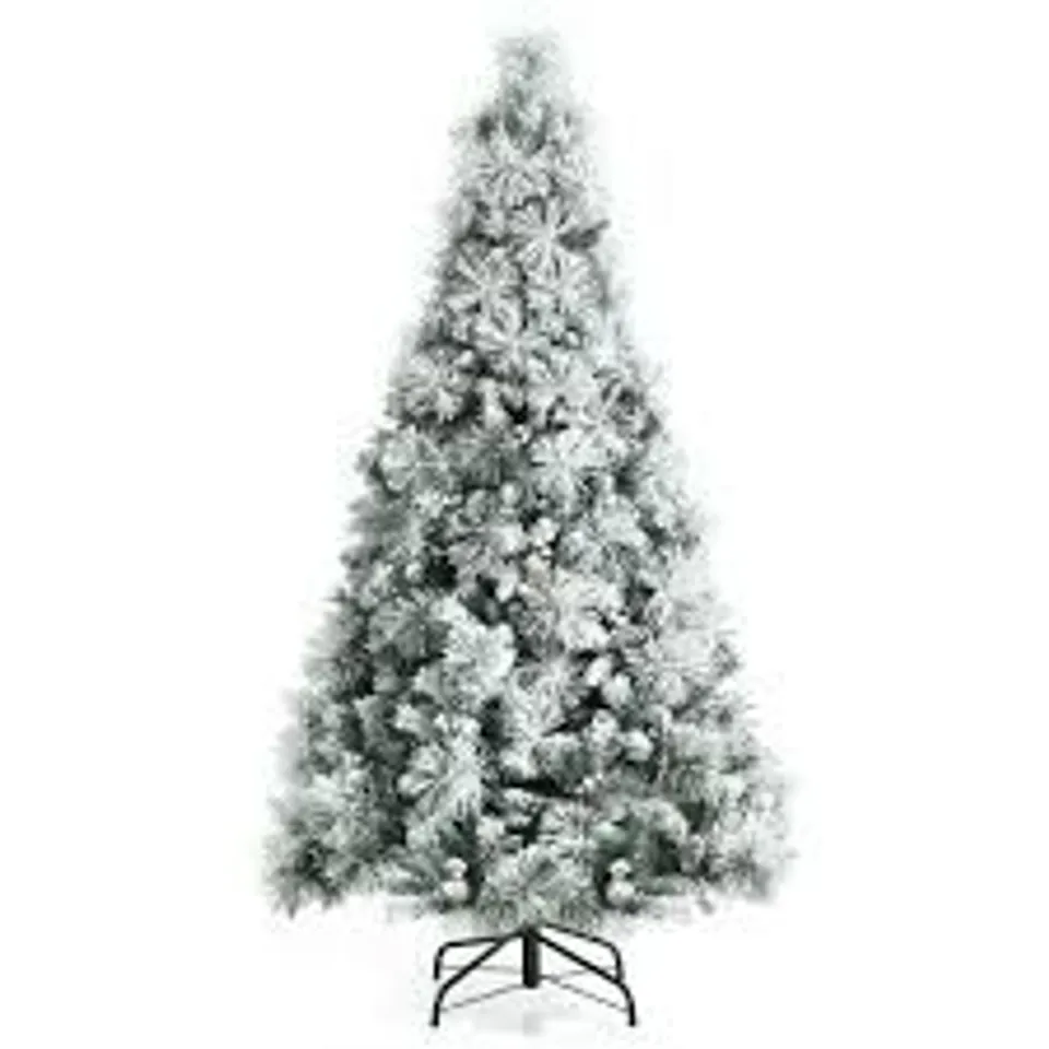 BOXED COSTWAY SNOW FLOCKED ARTIFICIAL CHRISTMAS TREE 6FT