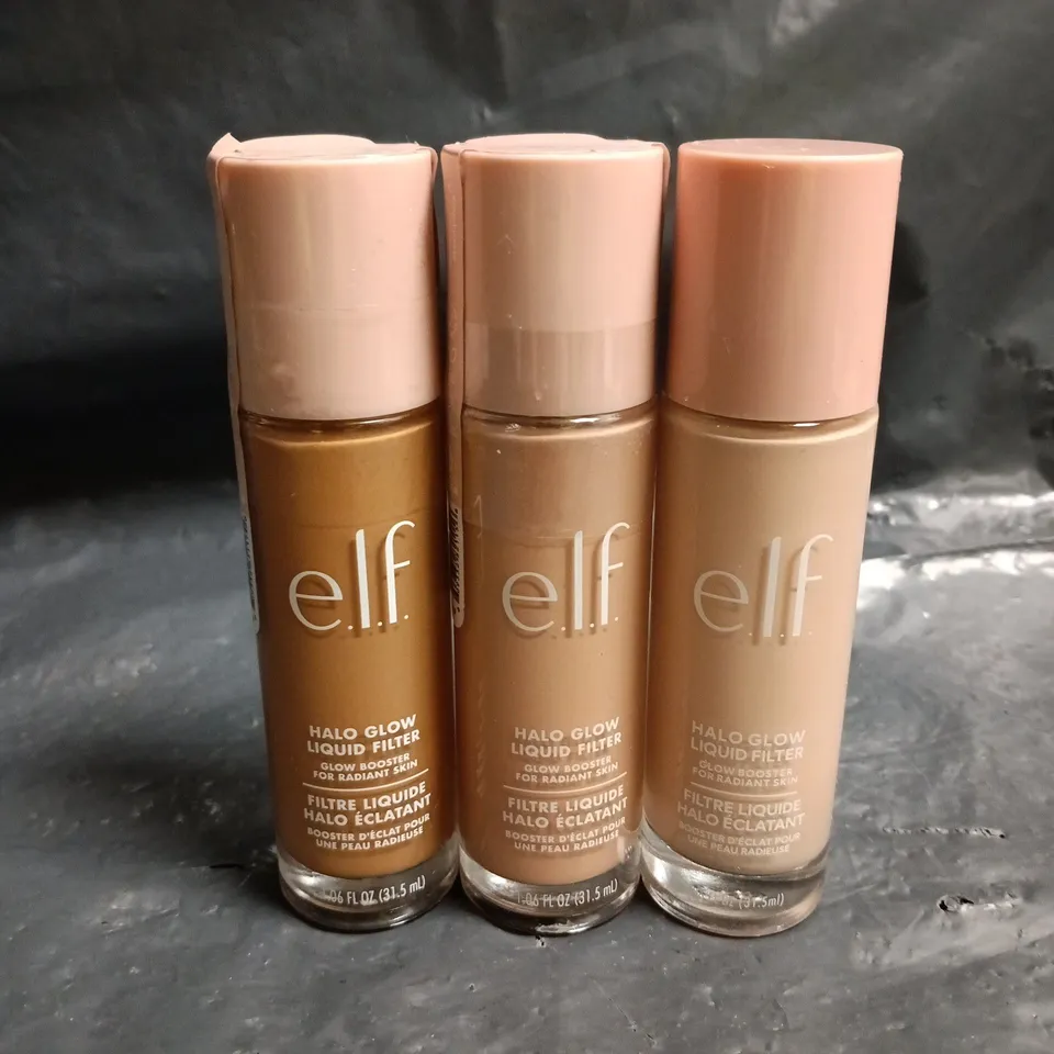 LOT OF 3 ASSORTED E.L.F. HALO GLOW 31.5ML LIQUID FILLERS - 