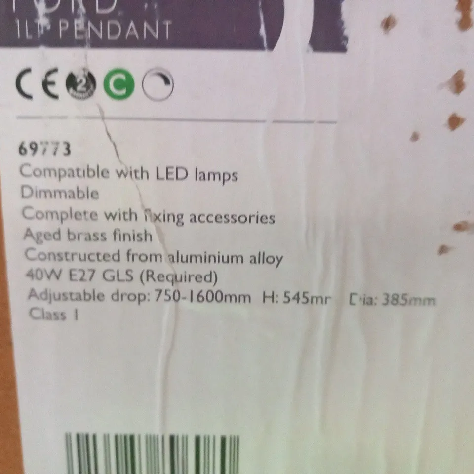 BRAND NEW BOXED ENDON LIGHTING FORD 1LT PENDANT