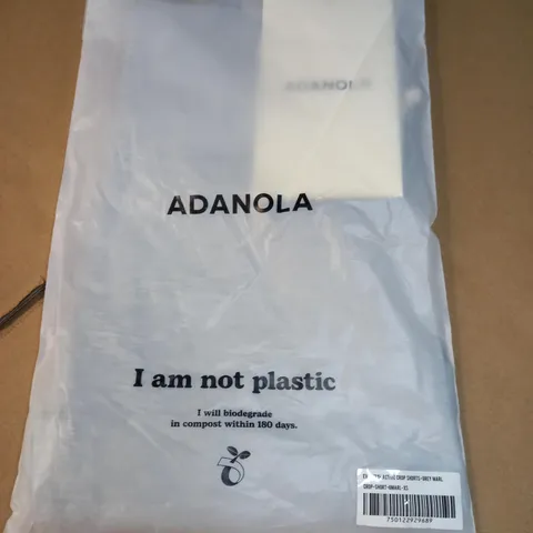 PACKAGED ADANOLA GREY MARL ACTIVE CROP SHORTS - XS