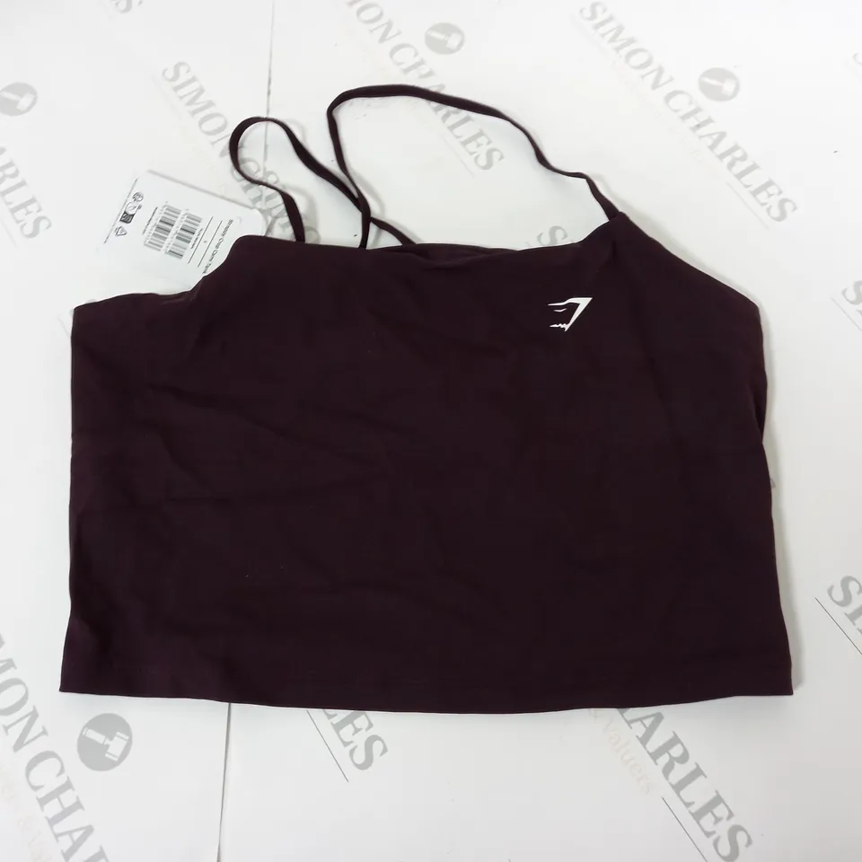 GYMSHARK STRAPPY CROP CAMI TOP IN PLUM - S