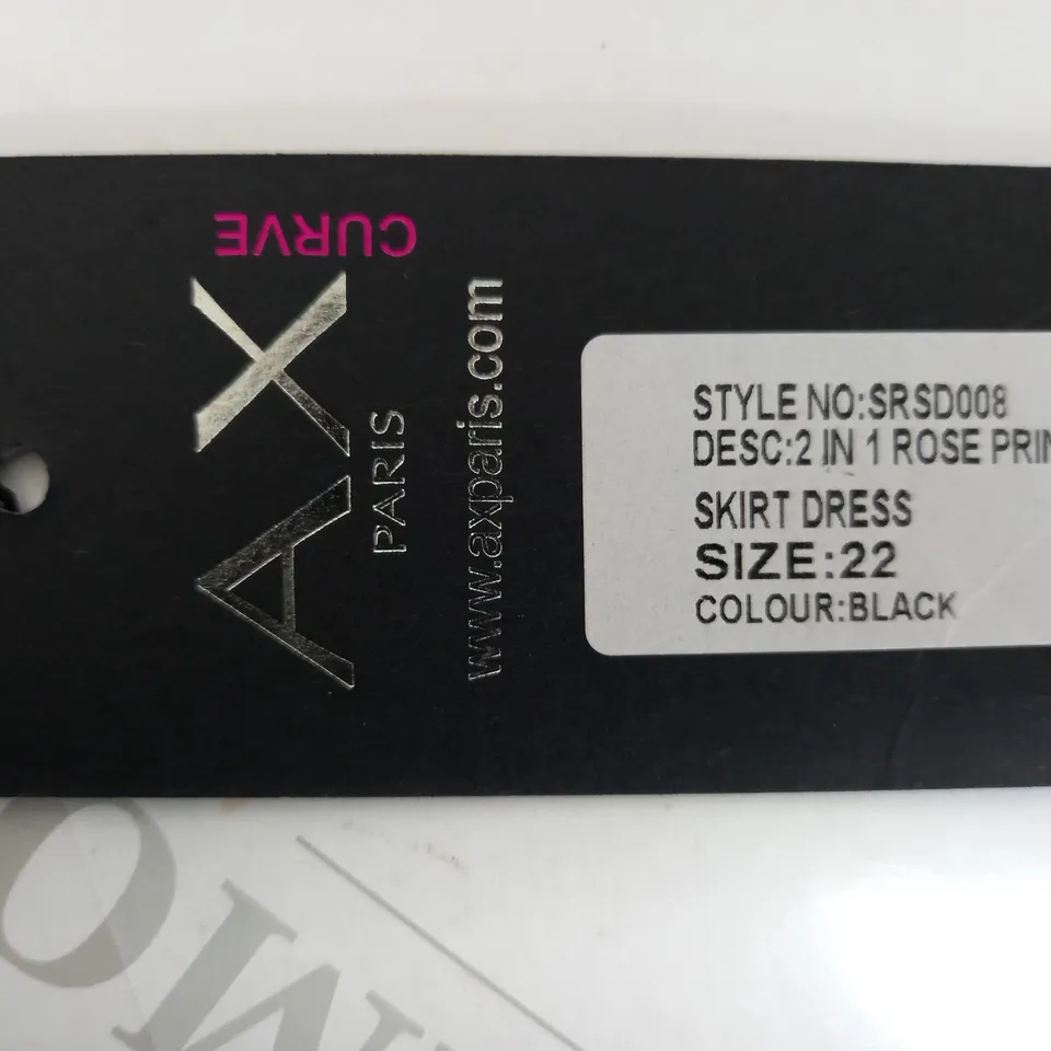 AX PARIS 2 IN 1 ROSE PRINT SKIRT DRESS - SIZE 22