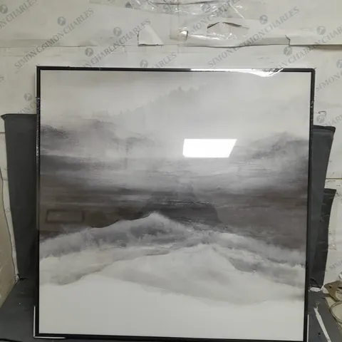 DARK SMOKE LANDSCAPE FRAMED PRINTED CANVAS