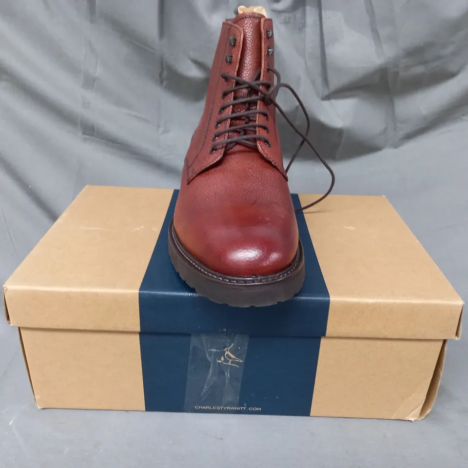 BOXED PAIR OF CHARLES TYRWHITT SHOES IN BROWN UK SIZE 9