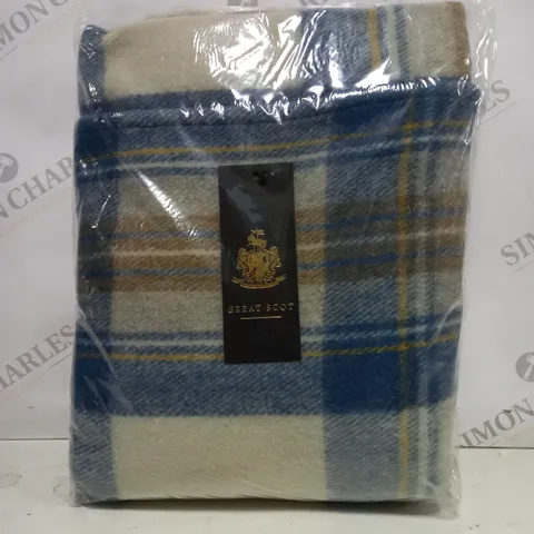 GREAT SCOT TARTAN BLANKET IN BLUE - SIZE UNSPECIFIED