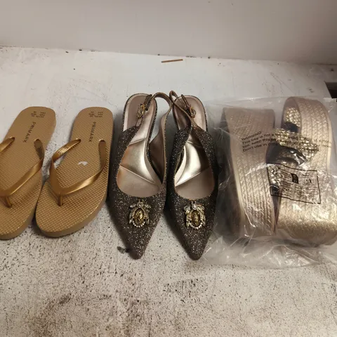 BOX OF APPROXIMATELY 15 ASSORTED PAIRS OF SHOES AND FOOTWEAR ITEMS IN VARIOUS COLOURS, STYLES, AND SIZES - COLLECTION ONLY