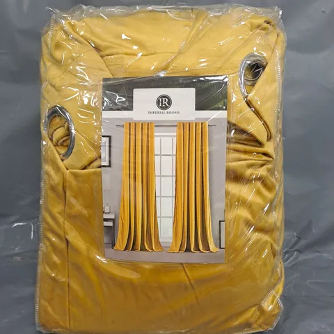 IMPERIAL ROOMS VELVET WINDOW CURTAINS IN OCHRE
