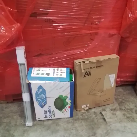 PALLET OF ASSORTED HOUSEHOLD GOODS AND PRODUCTS TO INCLUDE;SANDBOX,ROLLER BLINDS,TOILET SEAT COVER