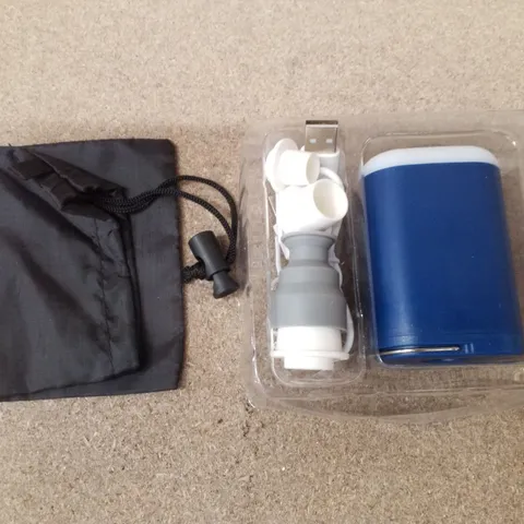 BOXED VOYAGER PORTABLE AIR PUMP - NAVY