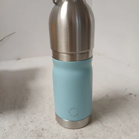 HYDRO-STYLE METAL WATER BOTTLE WITH LIGHT BLUE SLEEVE – BOXED