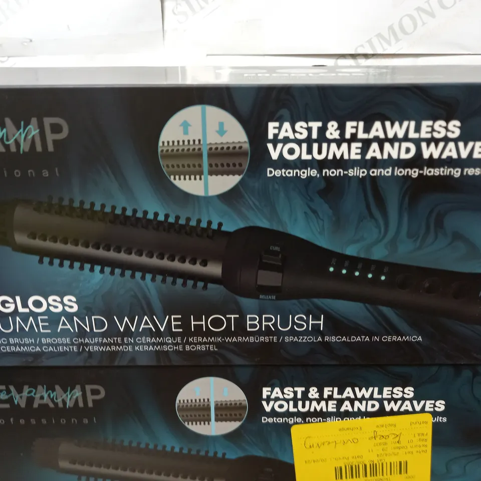 LOT OF 3 BOXED REVAMP PROGLOSS VOLUME AND WAVE HOT CERAMIC BRUSHES