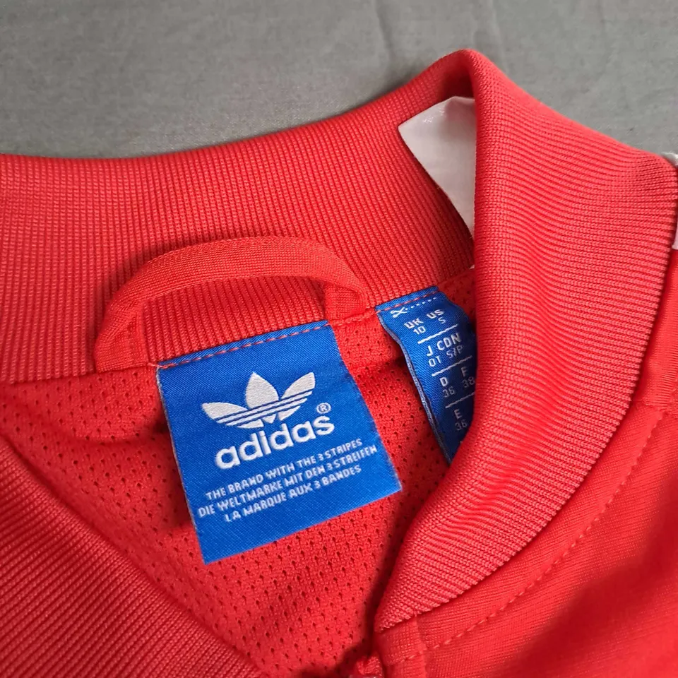 ADIDAS ZIP LONG SLEEVE JACLET IN RED - UK 10