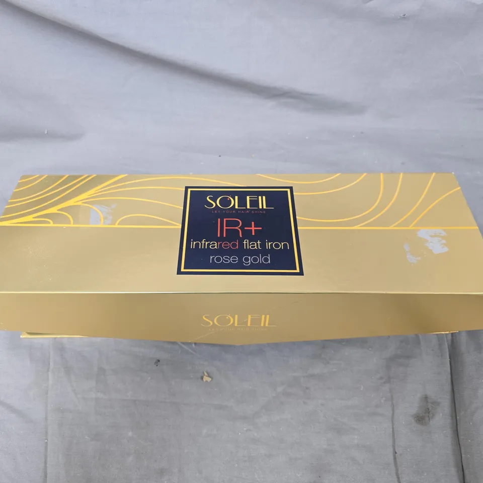 BOXED SOLEIL INFRARED FLAT IRON IN ROSE GOLD COLOUR