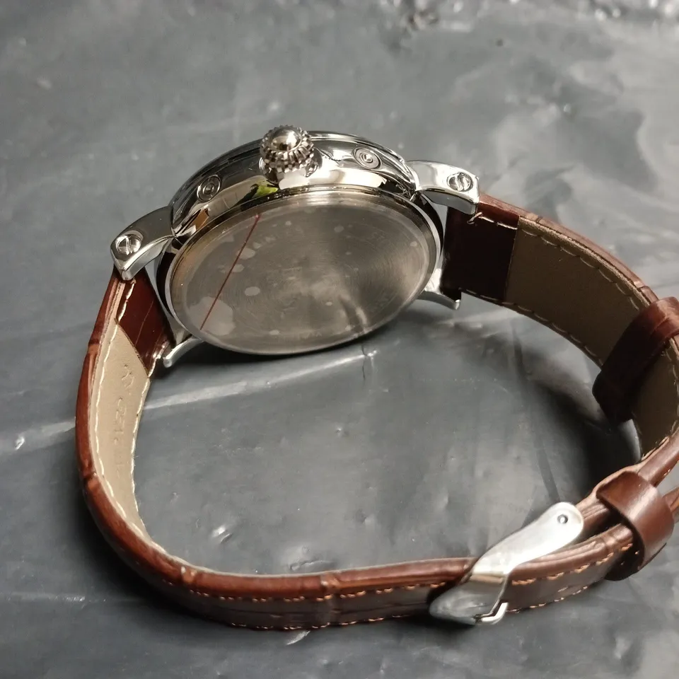 MENS ERNEST FERDINAND WATCH – FUNCTIONING SUB DIALS – LEATHER STRAP