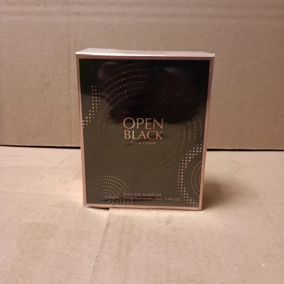 BOXED AND SEALED OPEN BLACK POUR FEMME EAU DE PARFUM 100ML