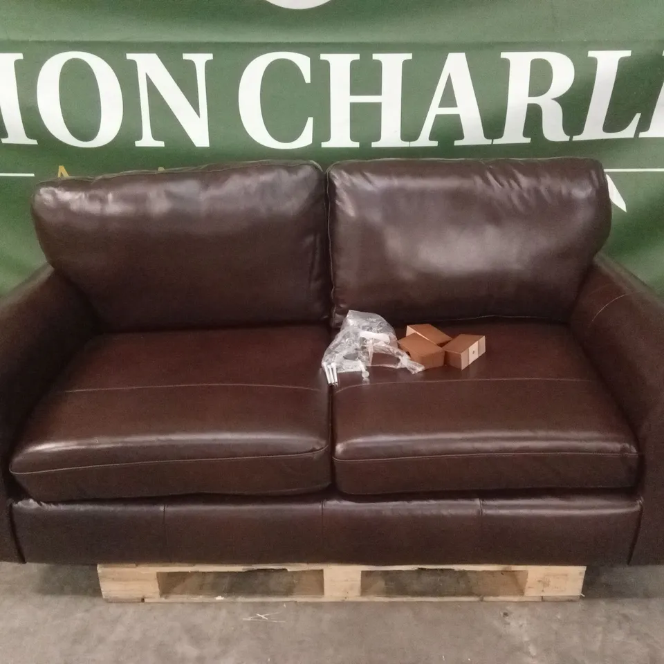 BAILEY 3 SEATER LEATHER SOFA - CHOCOLATE RRP £799