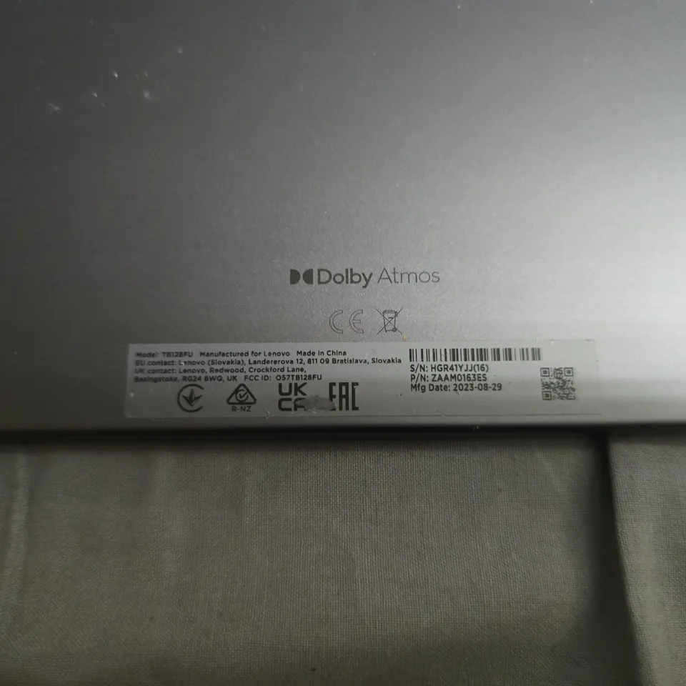 LENOVO TABLET – DOLBY ATMOS - MODEL TB128FU