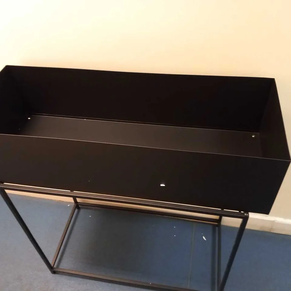 BRAND NEW BOXED MY HOME BLACK RAISED METAL PLANTER