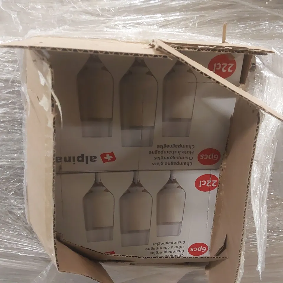 PALLET TO CONTAINING A VERY LARGE QUANTITY OF ASSORTED ITEMS INCLUDING: CHAMPAGNE GLASSES, CLOTHES PEGS, STEAMER SET, CALCULATORS ECT