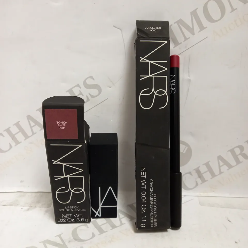 LOT OF 2 NARS PRODUCTS TO INCLUDE PRECISION LIP LINER - JUNGLE RED 9080 & LIPSTICK - TONKA 2991