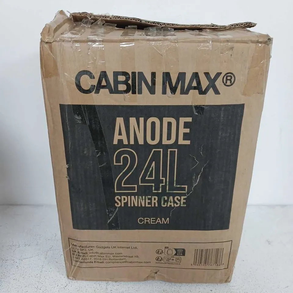 CABIN MAX ANODE 24L SPINNER CASE – CREAM TRAVEL LUGGAGE (BOXED)