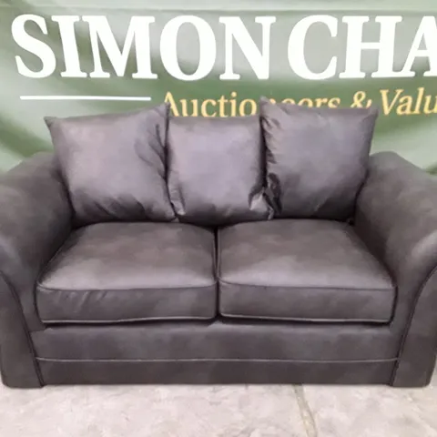 QUALITY DESIGNER 2 SEATER SOFA - BLACK FABRIC